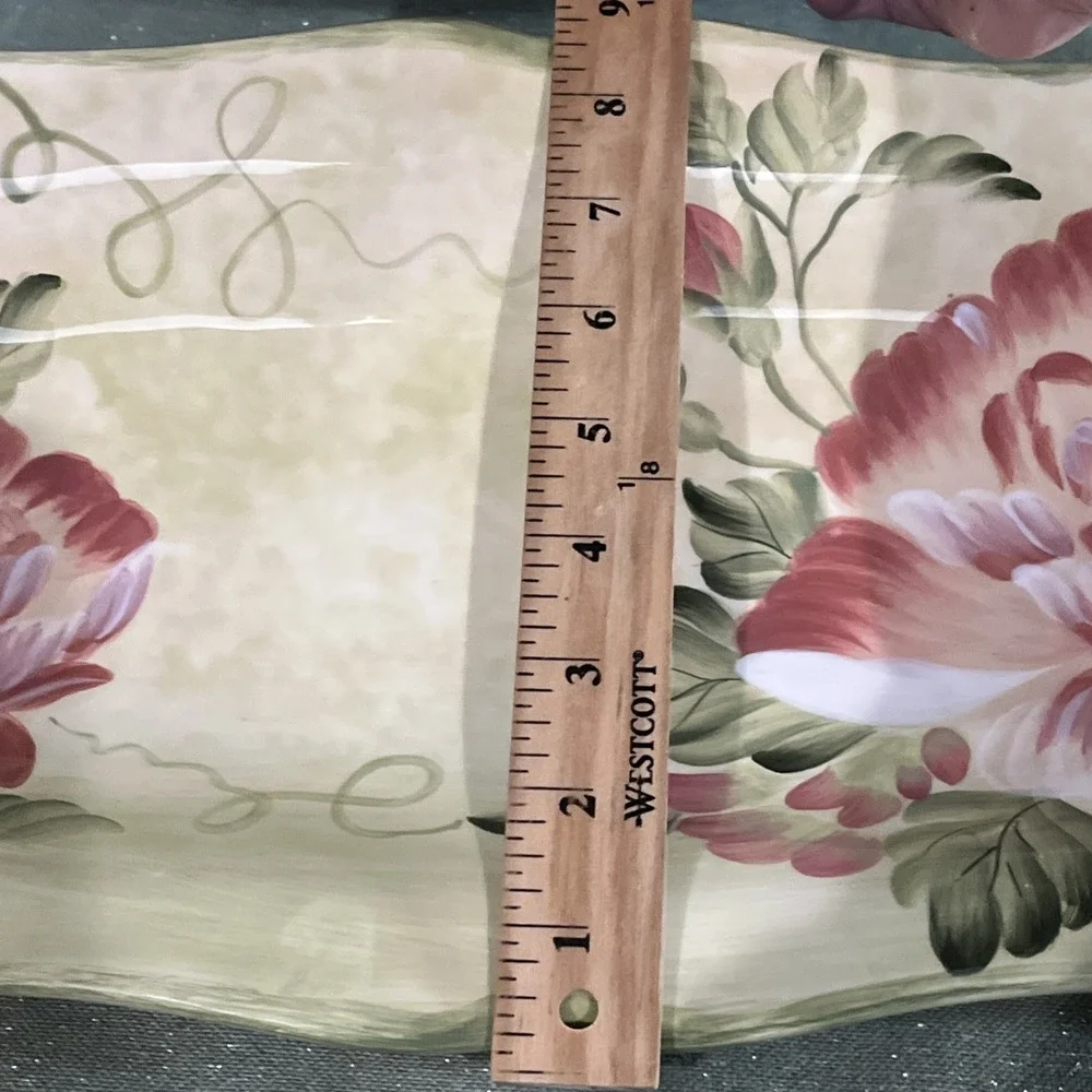 Certified International Pamela Gladding Cottage Rose Serving Platter 19 Inches